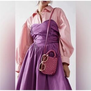 NWOT Free People Woven Hearts Crossbody Bag